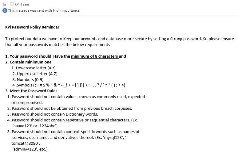 KPi-Tech Password Policy